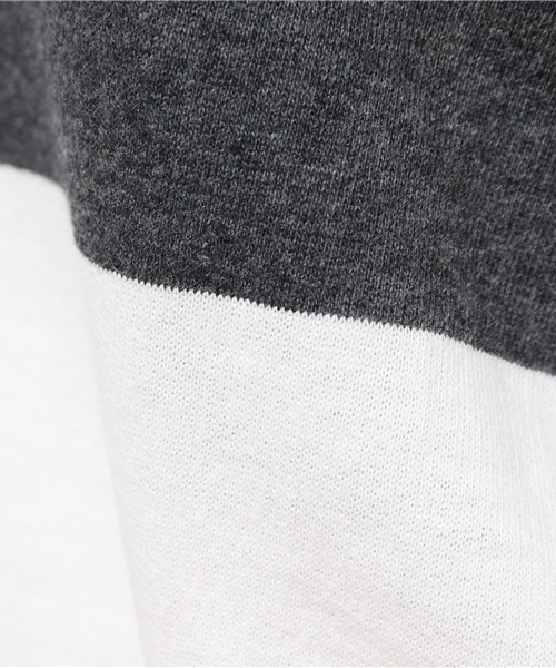 mystic(ミスティック)の「【Omekashi】太ボーダーボートネックプルオーハ(Tシャツ/カットソー・レディース・チャコールグレー/ネイビー・フリ-)」の6枚目の写真