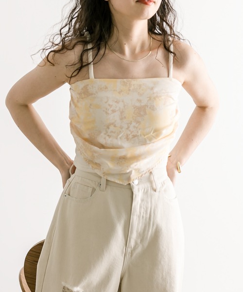 mystic（ミスティック）の「プリントレイヤードキャミソール（キャミソール・レディース・パープル/イエロー/オリーブ・FREE）」の3枚目の写真