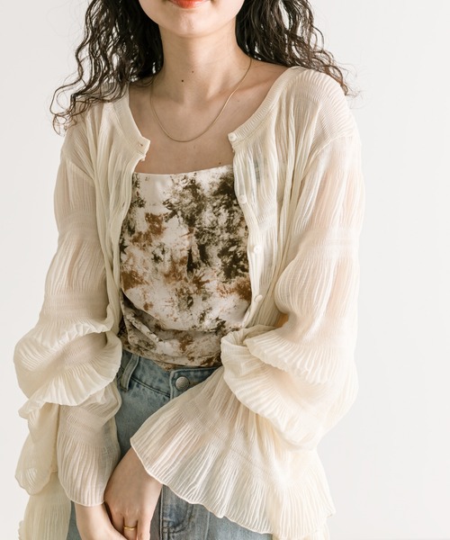 mystic（ミスティック）の「プリントレイヤードキャミソール（キャミソール・レディース・パープル/イエロー/オリーブ・FREE）」の4枚目の写真