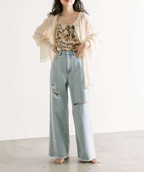 mystic（ミスティック）の「プリントレイヤードキャミソール（キャミソール・レディース・パープル/イエロー/オリーブ・FREE）」の18枚目の写真