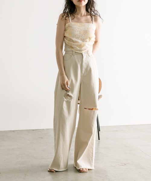 mystic（ミスティック）の「プリントレイヤードキャミソール（キャミソール・レディース・パープル/イエロー/オリーブ・FREE）」の13枚目の写真