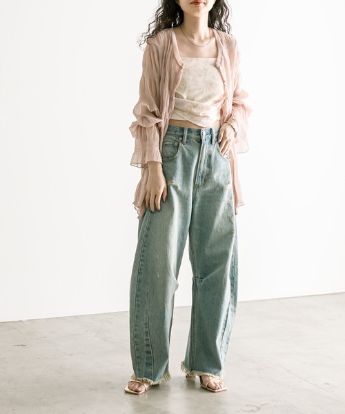 mystic（ミスティック）の「プリントレイヤードキャミソール（キャミソール・レディース・パープル/イエロー/オリーブ・FREE）」の12枚目の写真