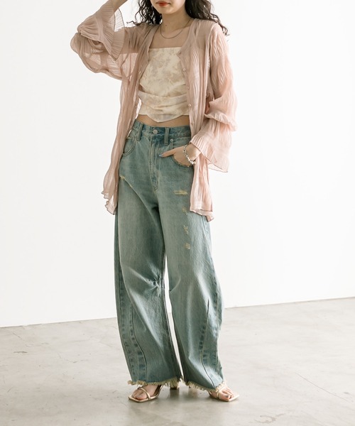 mystic（ミスティック）の「プリントレイヤードキャミソール（キャミソール・レディース・パープル/イエロー/オリーブ・FREE）」の9枚目の写真