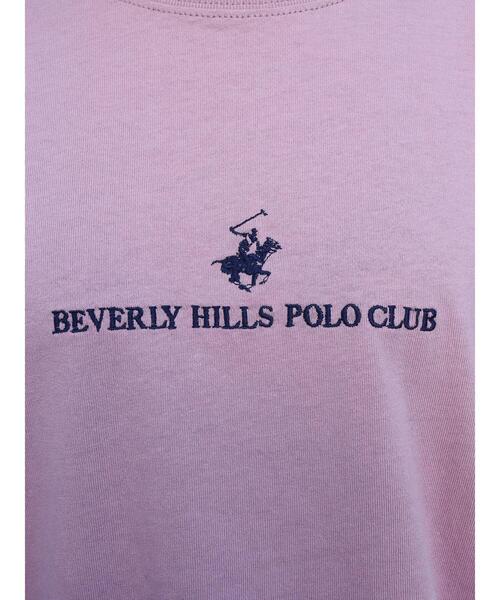 BEVERLY HILLS POLO CLUB（ビバリーヒルズポロクラブ）の「B.H POLO CLUB フロントロゴ刺繍 TEE（Tシャツ/カットソー・レディース・ブラック/オフホワイト/ピンク・FREE）」の5枚目の写真