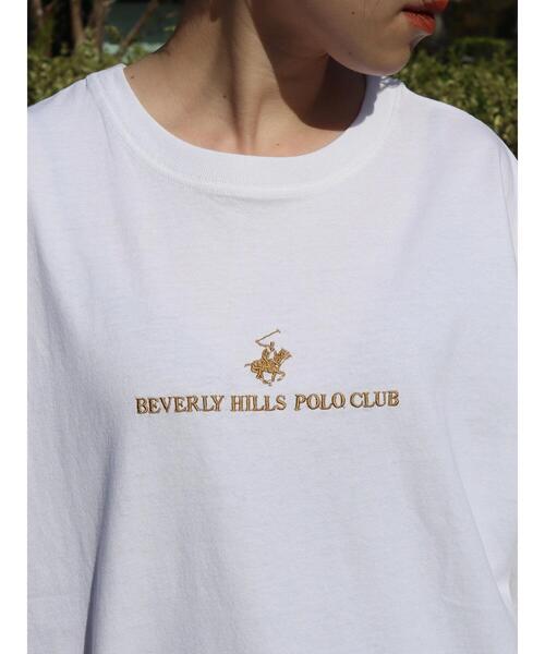 BEVERLY HILLS POLO CLUB（ビバリーヒルズポロクラブ）の「B.H POLO CLUB フロントロゴ刺繍 TEE（Tシャツ/カットソー・レディース・ブラック/オフホワイト/ピンク・FREE）」の8枚目の写真