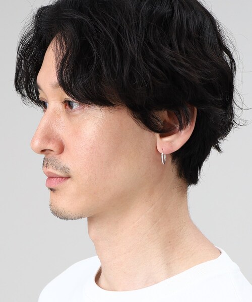 TAKEO KIKUCHI（タケオキクチ）の「【SILVER925】 ミニマルピアス　L（ピアス（両耳用）・メンズ・シルバー/ピンクゴールド・00）」の8枚目の写真
