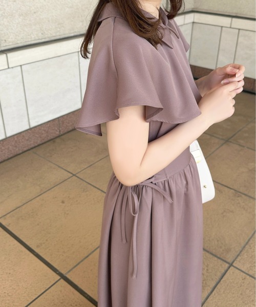 apres jour(アプレジュール)の「ケープデザインワンピース【ZOZOTOWN限定アイテム】(ワンピース・レディース・モカ/アイボリー/ピンクベージュ/ネイビー・X-LARGE/フリー)」の14枚目の写真