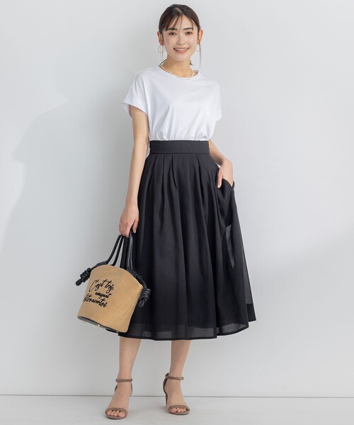 組曲（クミキョク）の「【汗ジミ防止・撥水】GIZAプレーティング天竺フレンチスリーブ カットソー（Tシャツ/カットソー・レディース・アイボリー系/ピンク系/スカイブルー系/ブラック系・2）」の13枚目の写真