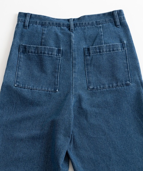 セール】FRINGE BICOLOR DENIM PANTS / フリンジバイカラー