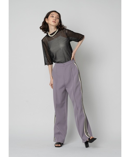 Adoon plain（アドーンプレーン）の「シアートップス / 半袖（Tシャツ/カットソー・レディース・ライトブルー/ブラック系その他/ライトパープル/ブラック・FREE）」の20枚目の写真