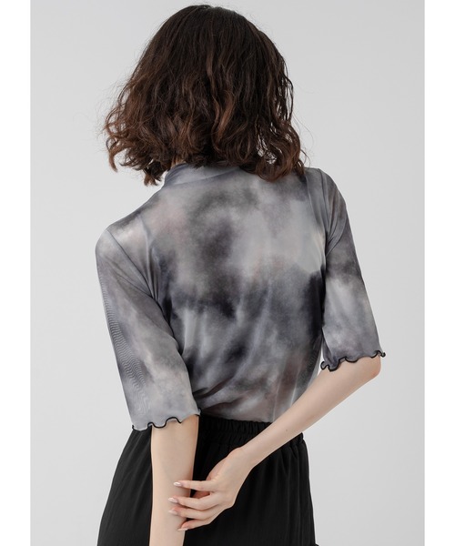 【全4色】レースアップ半袖カットソー　アイボリー ベージュ スカイブルー ブラック【strap-h25071001top】( mja )(250714)シ シアートップス / 半袖（Tシャツ/カットソー）｜Adoon plain