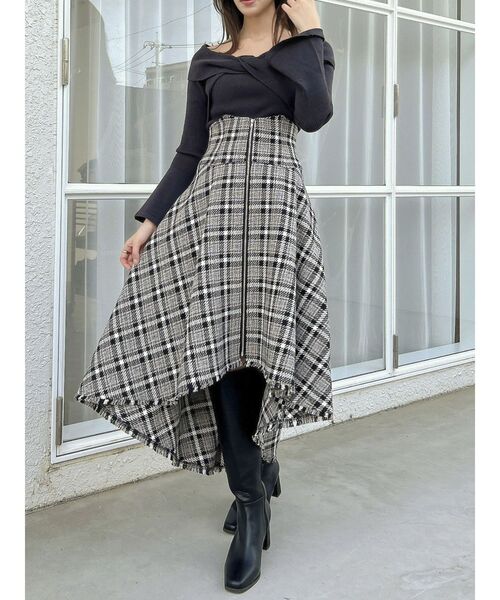 dazzlin（ダズリン）の「ツイストクロスニットトップス（ニット/セーター・レディース・グレー/オフホワイト/ピンク/チャコールグレー・FREE）」の19枚目の写真