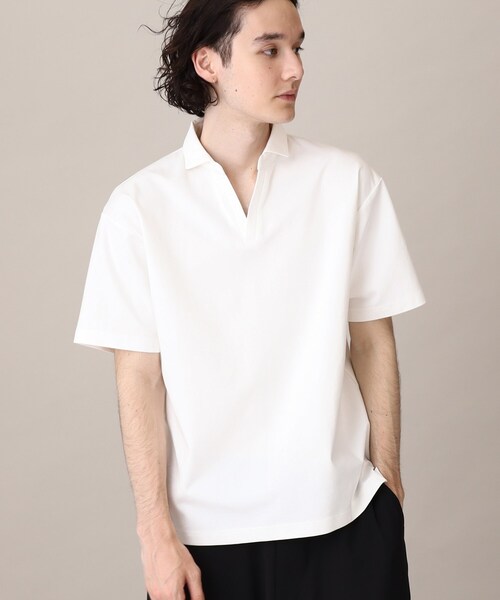 THE SHOP TK （ザ ショップ ティーケー ）の「◆【毛羽立ちにくい】スムーススキッパーポロシャツ（ポロシャツ・メンズ・ブルー/オフホワイト/ベージュ/ネイビー・04/03/02）」の2枚目の写真