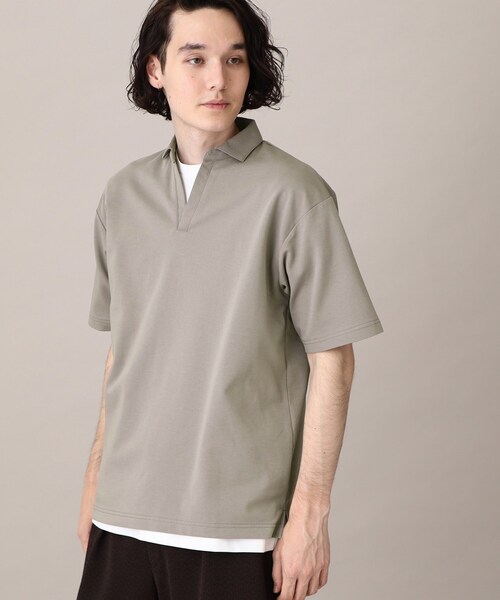 THE SHOP TK （ザ ショップ ティーケー ）の「◆【毛羽立ちにくい】スムーススキッパーポロシャツ（ポロシャツ・メンズ・ブルー/オフホワイト/ベージュ/ネイビー・04/03/02）」の9枚目の写真