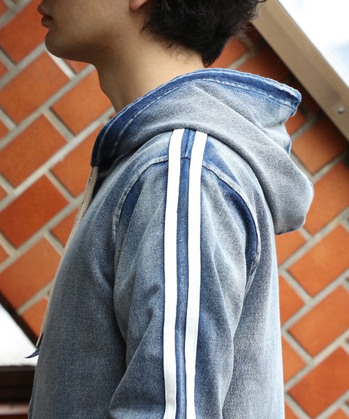 8(eight)(エイト)の「ラインデニムパーカー(パーカー・メンズ・ネイビー系/ネイビー・MEDIUM/X-LARGE/SMALL/LARGE)」の10枚目の写真