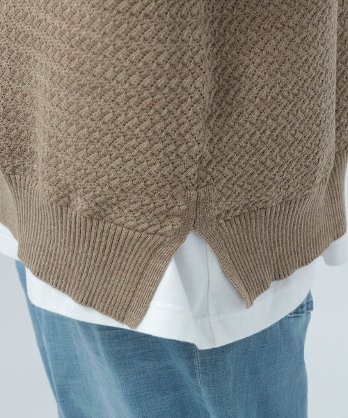 BAYFLOW（ベイフロー）の「シアーニットベスト（ベスト・メンズ・ベージュ/ブラック・FREE）」の8枚目の写真