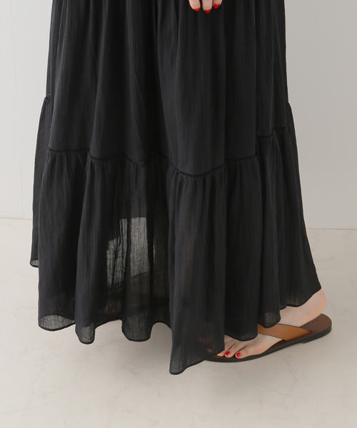 プラージュ plage crepe Maxi ワンピース　36 黒 インナーなし プラージュ plage crepe Maxi ワンピース 36 黒 インナーなし