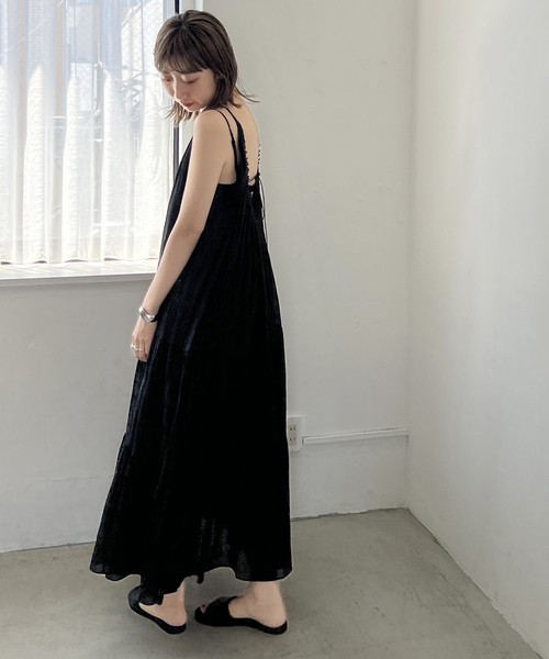 みな 様　plage プラージュ　コットンワンピース　チュニック　長袖　黒　無地 plage（プラージュ）の「《予約》V/Nチュニック（）」 - WEAR