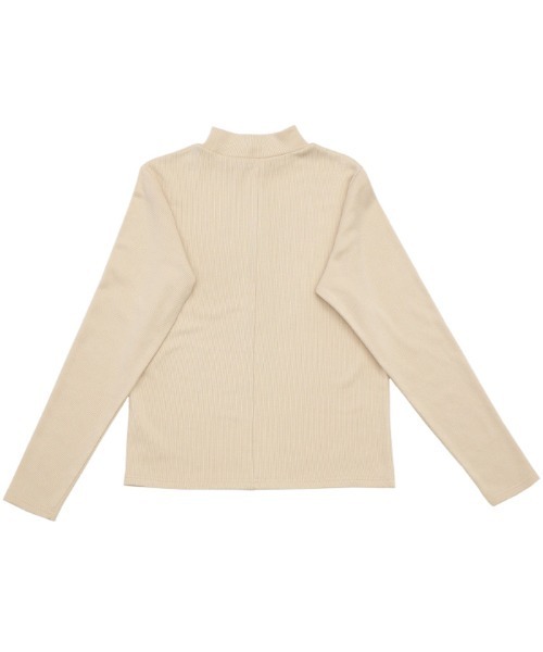 セール】リブセンタープチハイネックトップス（Tシャツ/カットソー