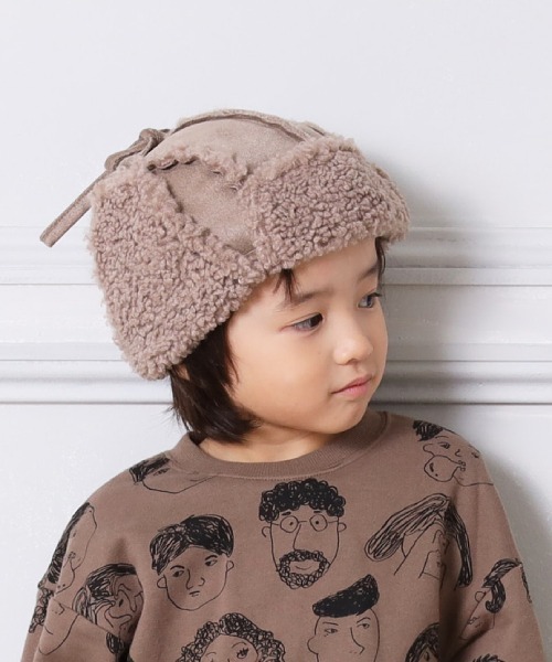 MAKE YOUR DAY（メイクユアデイ）の「ボアパイロットキャップ（キャップ・キッズ・アイボリー/ブラック/ブラウン/ベージュ・56/52/50/54）」の13枚目の写真