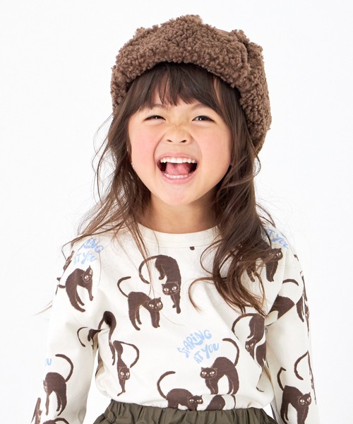 MAKE YOUR DAY（メイクユアデイ）の「ボアパイロットキャップ（キャップ・キッズ・アイボリー/ブラック/ブラウン/ベージュ・56/52/50/54）」の7枚目の写真