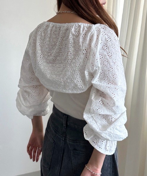 apres jour mignon(アプレジュールミニョン)の「コットンレースボレロ【ZOZOTOWN限定アイテム】(シャツ/ブラウス・レディース・ブラック/オフホワイト・X-LARGE/フリー)」の7枚目の写真