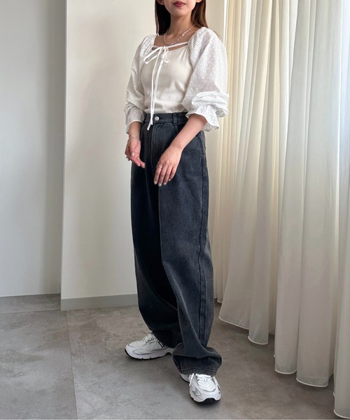 apres jour mignon(アプレジュールミニョン)の「コットンレースボレロ【ZOZOTOWN限定アイテム】(シャツ/ブラウス・レディース・ブラック/オフホワイト・X-LARGE/フリー)」の9枚目の写真