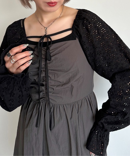 apres jour mignon(アプレジュールミニョン)の「コットンレースボレロ【ZOZOTOWN限定アイテム】(シャツ/ブラウス・レディース・ブラック/オフホワイト・X-LARGE/フリー)」の11枚目の写真