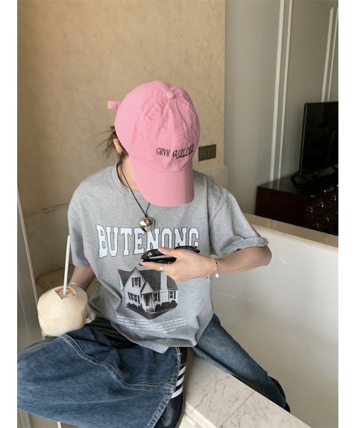 LYEON(リヨン)の「オーバーサイズTシャツ(Tシャツ/カットソー・レディース・グレー/ホワイト・FREE)」の6枚目の写真