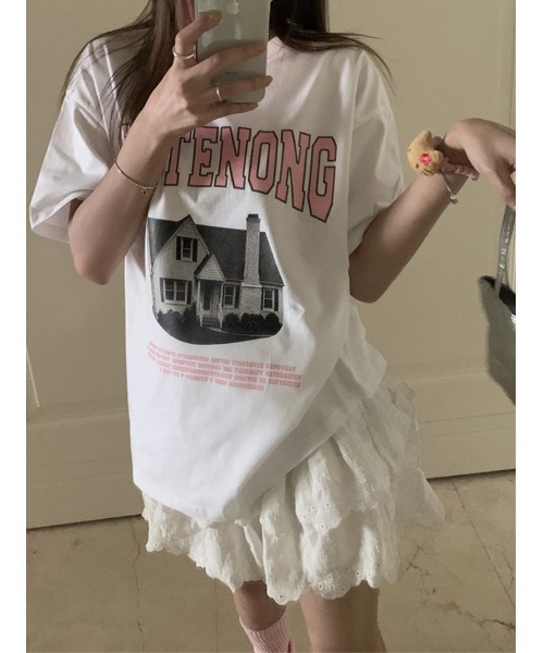 LYEON(リヨン)の「オーバーサイズTシャツ(Tシャツ/カットソー・レディース・グレー/ホワイト・FREE)」の7枚目の写真