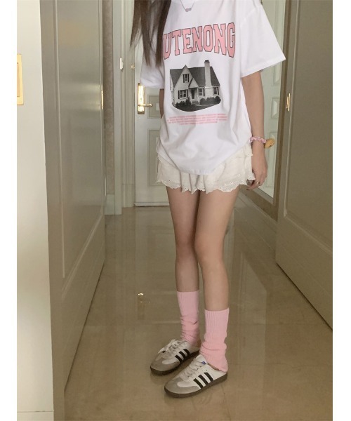 LYEON(リヨン)の「オーバーサイズTシャツ(Tシャツ/カットソー・レディース・グレー/ホワイト・FREE)」の8枚目の写真