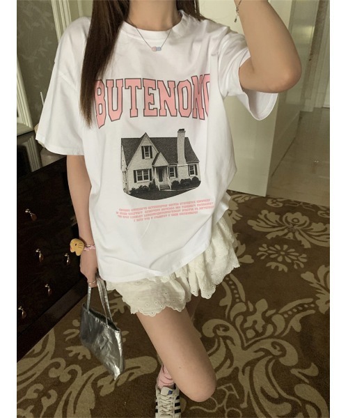 LYEON(リヨン)の「オーバーサイズTシャツ(Tシャツ/カットソー・レディース・グレー/ホワイト・FREE)」の10枚目の写真