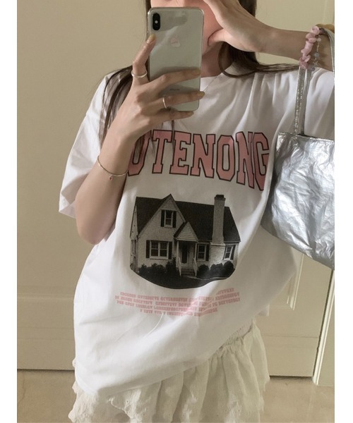 LYEON(リヨン)の「オーバーサイズTシャツ(Tシャツ/カットソー・レディース・グレー/ホワイト・FREE)」の11枚目の写真