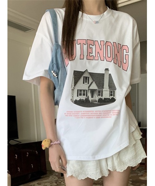 LYEON(リヨン)の「オーバーサイズTシャツ(Tシャツ/カットソー・レディース・グレー/ホワイト・FREE)」の13枚目の写真