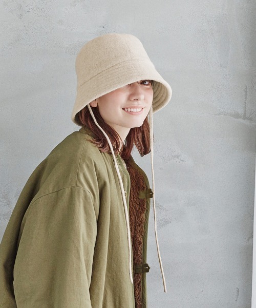 milsa(ミルサ)の「milsa バスクバケットハット(ハット・レディース・ホワイト/ベージュ/ブラック・58cm)」の4枚目の写真