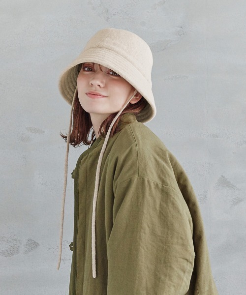 milsa(ミルサ)の「milsa バスクバケットハット(ハット・レディース・ホワイト/ベージュ/ブラック・58cm)」の5枚目の写真