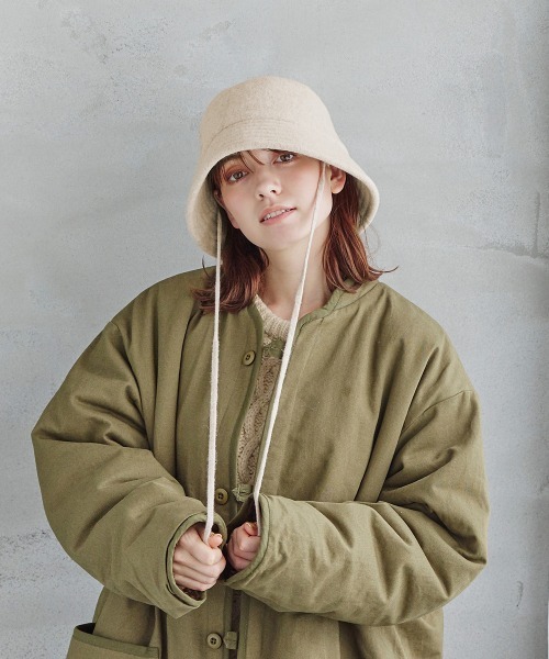 milsa(ミルサ)の「milsa バスクバケットハット(ハット・レディース・ホワイト/ベージュ/ブラック・58cm)」の6枚目の写真