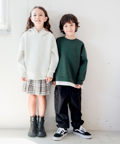 GLOBAL WORK（グローバルワーク）の「ライトクッション／プルオーバーパーカー/907704（パーカー・キッズ・サックスブルー/アイボリー/ベージュ/ブルー/チャコールグレー・120cm/110cm/160cm/150cm/100cm/130cm/140cm）」の10枚目の写真