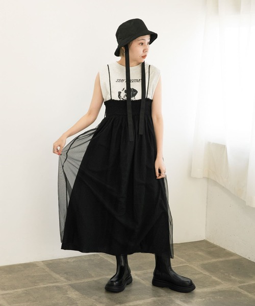 KBF（ケイビーエフ）の「ショルダーパッドプリントカットソー（Tシャツ/カットソー・レディース・チャコールグレー/グレー・ONE）」の9枚目の写真