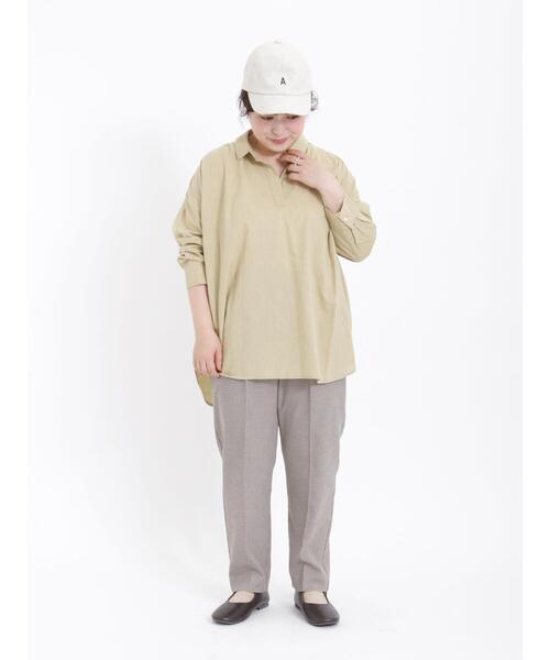 Samansa Mos2（サマンサ モスモス）の「柄アソート後ろ開きスキッパーチュニック（チュニック・レディース・ネイビー/パープル/ベージュ/グリーン/ブラック・F）」の11枚目の写真