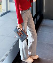 KOBE LETTUCE（コウベレタス）の「[ 岡部あゆみさんコラボ ]ワイドストレートデニムパンツ（デニムパンツ）」