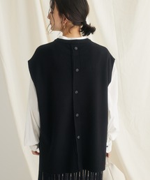 CRAFT STANDARD BOUTIQUE | トテモチクルーネックバックボタンベスト　◆(ベスト)