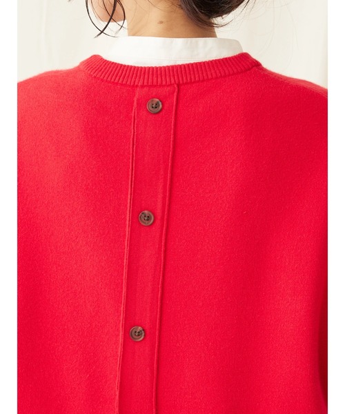 CRAFT STANDARD BOUTIQUE（クラフトスタンダードブティック）の「とてもちクルーネックバックボタンベスト（ベスト・レディース・レッド/ブラック/杢グレー・FREE）」の9枚目の写真