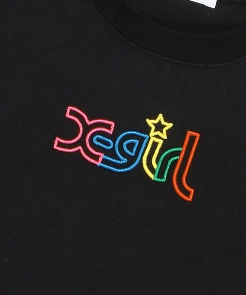 X-girl Stages（エックスガールステージス）の「レインボーロゴ刺しゅう長袖Ｔシャツ（Tシャツ/カットソー・キッズ・ホワイト/ブラック・110cm/90cm/100cm/130cm/120cm/140cm）」の6枚目の写真