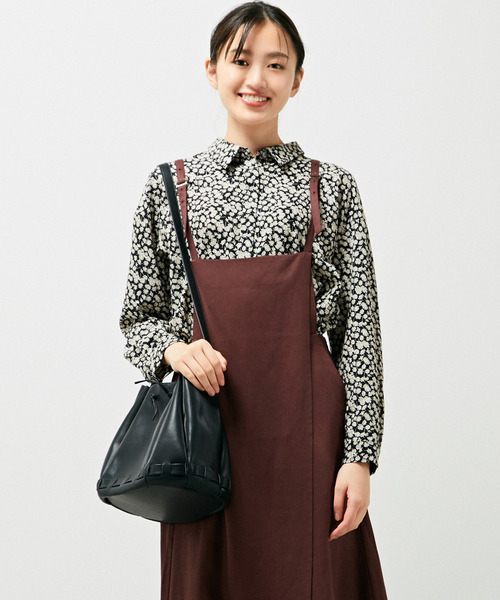 MELROSE claire（メルローズ クレール）の「【スタイリングのアクセントになるアコーディオンバッグ】（ショルダーバッグ・レディース・ダークグリーン/ブラック/ボルドー・FREE）」の12枚目の写真