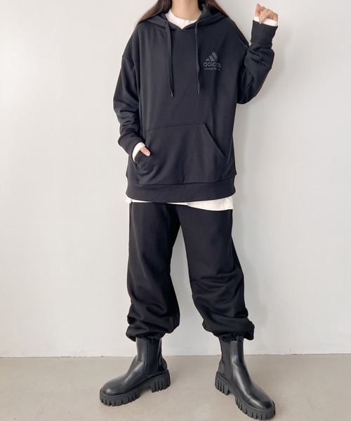 adidas(アディダス)の「adidas COMBAT SPORTS(アディダス コンバットスポーツ)/ワンポイント刺繍ロゴ パーカー(パーカー・レディース・ブラック/グリーン/チャコールグレー・M/L)」の13枚目の写真