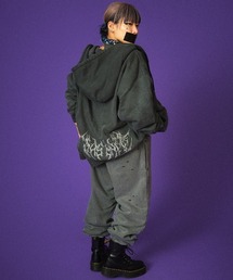 ガルフィー染め染めわんちゃんボロボロパーカー　中型犬 GALFY (ガルフィー) 染め染めわんちゃんボロボロパーカー INK BLACK