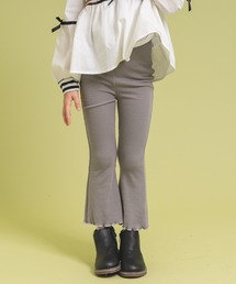 【伸縮性・保温性バツグン】リブカットソーフレアレギンスパンツ