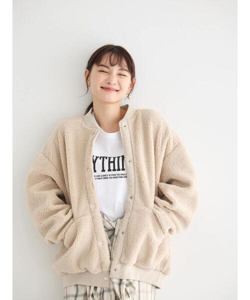 AMERICAN HOLIC（アメリカンホリック）の「ボアショートブルゾン（その他アウター・レディース・ブラウン/ライトベージュ・L/M）」の8枚目の写真