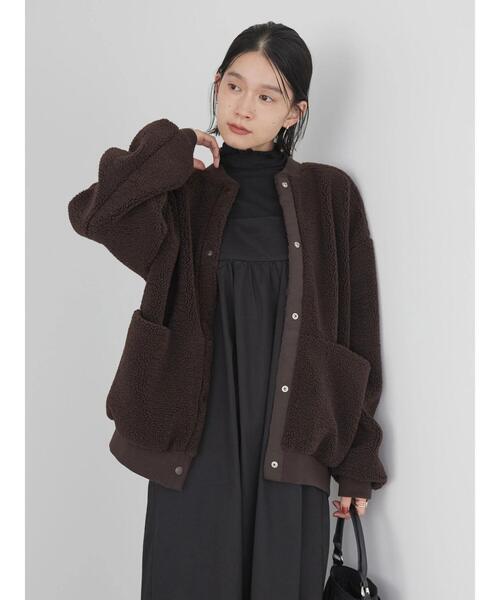 AMERICAN HOLIC（アメリカンホリック）の「ボアショートブルゾン（その他アウター・レディース・ブラウン/ライトベージュ・L/M）」の3枚目の写真